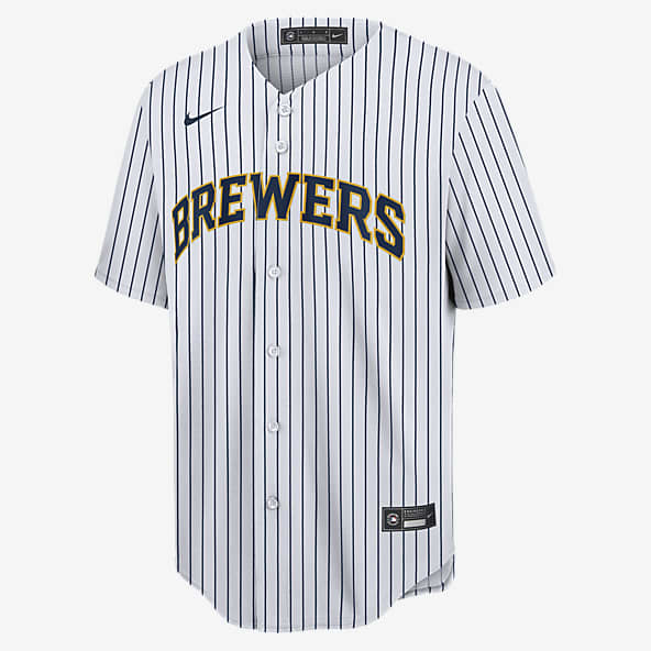 White Milwaukee Brewers Shirts. Nike
